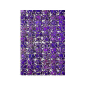 Обложка для паспорта матовая кожа с принтом Фиолетовая мозаика в Санкт-Петербурге, натуральная матовая кожа | размер 19,3 х 13,7 см; прозрачные пластиковые крепления | дизайн | искусство | композиция | мозаика | стёклышки | цветные камешки