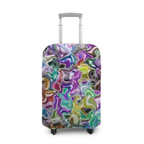 Чехол для чемодана 3D с принтом Цветное безумие в Санкт-Петербурге, 86% полиэфир, 14% спандекс | двустороннее нанесение принта, прорези для ручек и колес | Тематика изображения на принте: арт | дизайн | искусство | краски | мозаика | палитра | радуга | разные цвета | текстура | цветное безумие