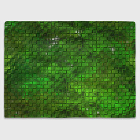 Плед 3D с принтом Зелёные кубики в Санкт-Петербурге, 100% полиэстер | закругленные углы, все края обработаны. Ткань не мнется и не растягивается | дизайн | искусство | кубики | мозаика | поверхность | рельеф | стена | стиль | текстура | фон