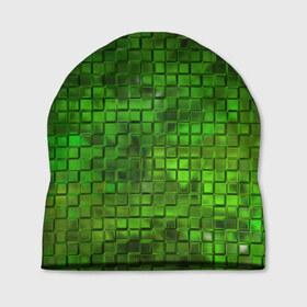 Шапка 3D с принтом Зелёные кубики в Санкт-Петербурге, 100% полиэстер | универсальный размер, печать по всей поверхности изделия | дизайн | искусство | кубики | мозаика | поверхность | рельеф | стена | стиль | текстура | фон