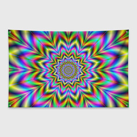 Флаг-баннер с принтом Красочная иллюзия в Санкт-Петербурге, 100% полиэстер | размер 67 х 109 см, плотность ткани — 95 г/м2; по краям флага есть четыре люверса для крепления | гипноз | движение | красочный фон | обман зрения | оптическая иллюзия | погружение | текстура | фокус