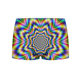 Мужские трусы 3D с принтом Красочная иллюзия в Санкт-Петербурге, 50% хлопок, 50% полиэстер | классическая посадка, на поясе мягкая тканевая резинка | гипноз | движение | красочный фон | обман зрения | оптическая иллюзия | погружение | текстура | фокус