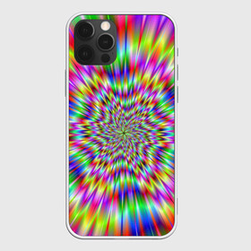 Чехол для iPhone 12 Pro с принтом Спектральная иллюзия в Санкт-Петербурге, силикон | область печати: задняя сторона чехла, без боковых панелей | Тематика изображения на принте: взрыв | гипноз | движение | краски | красочный фон | обман зрения | оптическая иллюзия | погружение | текстура | фокус | цветовой спектр