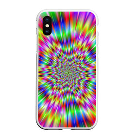 Чехол для iPhone XS Max матовый с принтом Спектральная иллюзия в Санкт-Петербурге, Силикон | Область печати: задняя сторона чехла, без боковых панелей | взрыв | гипноз | движение | краски | красочный фон | обман зрения | оптическая иллюзия | погружение | текстура | фокус | цветовой спектр