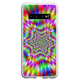 Чехол для Samsung Galaxy S10 с принтом Спектральная иллюзия в Санкт-Петербурге, Силикон | Область печати: задняя сторона чехла, без боковых панелей | взрыв | гипноз | движение | краски | красочный фон | обман зрения | оптическая иллюзия | погружение | текстура | фокус | цветовой спектр