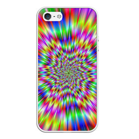 Чехол для iPhone 5/5S матовый с принтом Спектральная иллюзия в Санкт-Петербурге, Силикон | Область печати: задняя сторона чехла, без боковых панелей | взрыв | гипноз | движение | краски | красочный фон | обман зрения | оптическая иллюзия | погружение | текстура | фокус | цветовой спектр