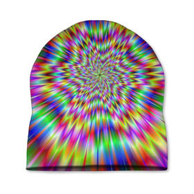 Шапка 3D с принтом Спектральная иллюзия в Санкт-Петербурге, 100% полиэстер | универсальный размер, печать по всей поверхности изделия | Тематика изображения на принте: взрыв | гипноз | движение | краски | красочный фон | обман зрения | оптическая иллюзия | погружение | текстура | фокус | цветовой спектр