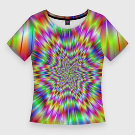 Женская футболка 3D Slim с принтом Спектральная иллюзия в Санкт-Петербурге,  |  | взрыв | гипноз | движение | краски | красочный фон | обман зрения | оптическая иллюзия | погружение | текстура | фокус | цветовой спектр