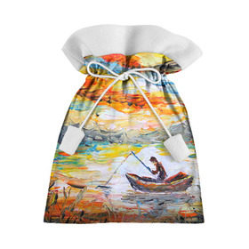 Подарочный 3D мешок с принтом Рыбак на лодке в Санкт-Петербурге, 100% полиэстер | Размер: 29*39 см | грузило | карась | лодка | окунь | природа | река | рыбак | рыболов | снасти | туризм | щука
