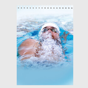 Скетчбук с принтом Michael Phelps в Санкт-Петербурге, 100% бумага
 | 48 листов, плотность листов — 100 г/м2, плотность картонной обложки — 250 г/м2. Листы скреплены сверху удобной пружинной спиралью | Тематика изображения на принте: 