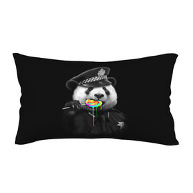 Подушка 3D антистресс с принтом Панда и карамель в Санкт-Петербурге, наволочка — 100% полиэстер, наполнитель — вспененный полистирол | состоит из подушки и наволочки на молнии | панда | черно белый