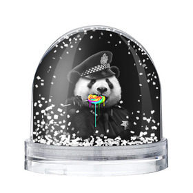 Снежный шар с принтом Панда и карамель в Санкт-Петербурге, Пластик | Изображение внутри шара печатается на глянцевой фотобумаге с двух сторон | панда | черно белый