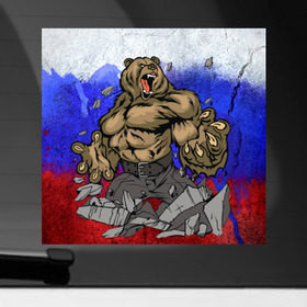 Наклейка на автомобиль с принтом Русский медведь в Санкт-Петербурге, ПВХ |  | Тематика изображения на принте: россия медведь