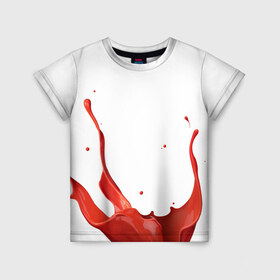Детская футболка 3D с принтом Paint splash в Санкт-Петербурге, 100% гипоаллергенный полиэфир | прямой крой, круглый вырез горловины, длина до линии бедер, чуть спущенное плечо, ткань немного тянется | 