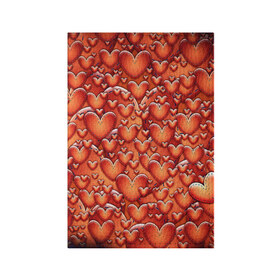 Обложка для паспорта матовая кожа с принтом Hearts в Санкт-Петербурге, натуральная матовая кожа | размер 19,3 х 13,7 см; прозрачные пластиковые крепления | heart | популярные | прикольные | сердечки | сердце