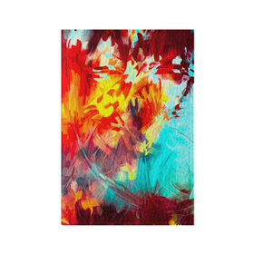 Обложка для паспорта матовая кожа с принтом Абстракция красок в Санкт-Петербурге, натуральная матовая кожа | размер 19,3 х 13,7 см; прозрачные пластиковые крепления | Тематика изображения на принте: rainbow | краска | прикольные | радуга | текстуры | штрихи