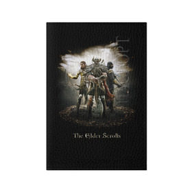 Обложка для паспорта матовая кожа с принтом The Elder Scrolls в Санкт-Петербурге, натуральная матовая кожа | размер 19,3 х 13,7 см; прозрачные пластиковые крепления | elder | scrolls | tes | древние | свитки