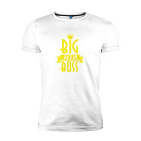 Мужская футболка премиум с принтом Big Russian Boss в Санкт-Петербурге, 92% хлопок, 8% лайкра | приталенный силуэт, круглый вырез ворота, длина до линии бедра, короткий рукав | bigg | trap | биг | босс | рашн | рэп | трап | треп | трэп
