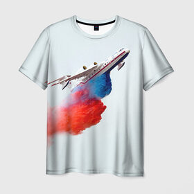 Мужская футболка 3D с принтом Самолет Мчс 1 в Санкт-Петербурге, 100% полиэфир | прямой крой, круглый вырез горловины, длина до линии бедер | армия | армия россии | военная | военная техника | самолет | самолеты | техника