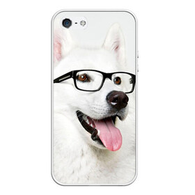Чехол силиконовый для Телефон Apple iPhone 5/5S с принтом Собака в очках в Санкт-Петербурге, Силикон | Область печати: задняя сторона чехла, без боковых панелей | Тематика изображения на принте: домашнее | животное | очки | пес | прикол | собака в очках | умный | ученый