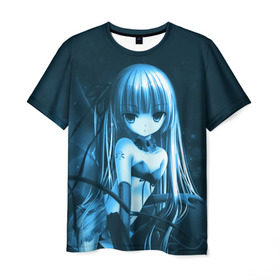 Мужская футболка 3D с принтом Anime Girl в Санкт-Петербурге, 100% полиэфир | прямой крой, круглый вырез горловины, длина до линии бедер | девушка