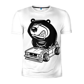 Мужская футболка 3D спортивная с принтом Миша в Санкт-Петербурге, 100% полиэстер с улучшенными характеристиками | приталенный силуэт, круглая горловина, широкие плечи, сужается к линии бедра | медведь | таз