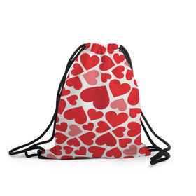 Рюкзак-мешок 3D с принтом Сердечки в Санкт-Петербурге, 100% полиэстер | плотность ткани — 200 г/м2, размер — 35 х 45 см; лямки — толстые шнурки, застежка на шнуровке, без карманов и подкладки | девушка | любовь | сердечко | сердце