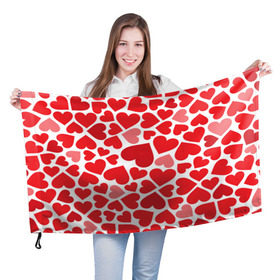 Флаг 3D с принтом Сердечки в Санкт-Петербурге, 100% полиэстер | плотность ткани — 95 г/м2, размер — 67 х 109 см. Принт наносится с одной стороны | девушка | любовь | сердечко | сердце