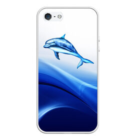 Чехол для iPhone 5/5S матовый с принтом Дельфин в Санкт-Петербурге, Силикон | Область печати: задняя сторона чехла, без боковых панелей | дельфин | море | рыбка