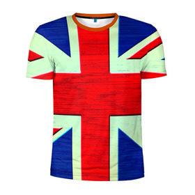 Мужская футболка 3D спортивная с принтом Англия в Санкт-Петербурге, 100% полиэстер с улучшенными характеристиками | приталенный силуэт, круглая горловина, широкие плечи, сужается к линии бедра | Тематика изображения на принте: англия | модные | популярные | прикольные | стена | флаг