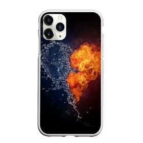 Чехол для iPhone 11 Pro Max матовый с принтом Water and flames heart в Санкт-Петербурге, Силикон |  | вода | огонь огонь и вода | пар | прикольное | разное | сердце