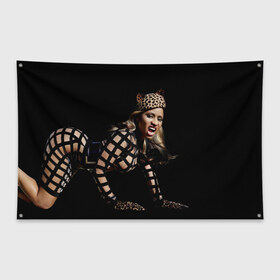 Флаг-баннер с принтом Ники Минаж в Санкт-Петербурге, 100% полиэстер | размер 67 х 109 см, плотность ткани — 95 г/м2; по краям флага есть четыре люверса для крепления | onika tanya maraj | автор исполнитель | актриса | американская | ники минаж | певица | рэпер
