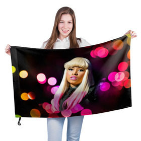 Флаг 3D с принтом Ники Минаж в Санкт-Петербурге, 100% полиэстер | плотность ткани — 95 г/м2, размер — 67 х 109 см. Принт наносится с одной стороны | onika tanya maraj | автор исполнитель | актриса | американская | ники минаж | певица | рэпер | эпотаж