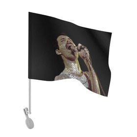 Флаг для автомобиля с принтом Фредди Меркьюри в Санкт-Петербурге, 100% полиэстер | Размер: 30*21 см | freddie mercury | queen. | автор песен | британский | вокалист | певец | рок группа | фредди меркьюри