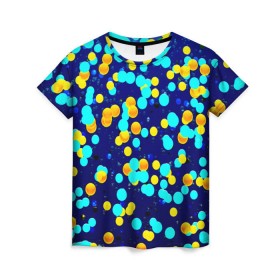 Женская футболка 3D с принтом Пузырьки в Санкт-Петербурге, 100% полиэфир ( синтетическое хлопкоподобное полотно) | прямой крой, круглый вырез горловины, длина до линии бедер | buble | круги | популярные | прикольные | пузыри | яркие