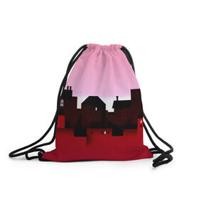 Рюкзак-мешок 3D с принтом Urban pink в Санкт-Петербурге, 100% полиэстер | плотность ткани — 200 г/м2, размер — 35 х 45 см; лямки — толстые шнурки, застежка на шнуровке, без карманов и подкладки | город | розовый