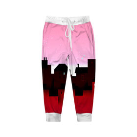 Детские брюки 3D с принтом Urban pink в Санкт-Петербурге, 100% полиэстер | манжеты по низу, эластичный пояс регулируется шнурком, по бокам два кармана без застежек, внутренняя часть кармана из мелкой сетки | город | розовый