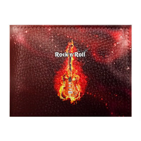 Обложка для студенческого билета с принтом Rock`n`Roll в Санкт-Петербурге, натуральная кожа | Размер: 11*8 см; Печать на всей внешней стороне | Тематика изображения на принте: rocknroll | гитара | музыка | рок