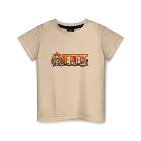 Детская футболка хлопок с принтом One Piece - logo Ace в Санкт-Петербурге, 100% хлопок | круглый вырез горловины, полуприлегающий силуэт, длина до линии бедер | ван пис | лого | луффи | мугивара | пираты | эйс