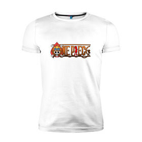 Мужская футболка премиум с принтом One Piece - logo Ace в Санкт-Петербурге, 92% хлопок, 8% лайкра | приталенный силуэт, круглый вырез ворота, длина до линии бедра, короткий рукав | ван пис | лого | луффи | мугивара | пираты | эйс
