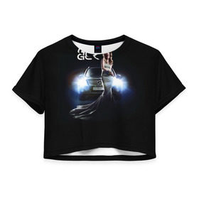 Женская футболка 3D укороченная с принтом Mersedes GLK в Санкт-Петербурге, 100% полиэстер | круглая горловина, длина футболки до линии талии, рукава с отворотами | glk | mersedes | автомобиль | девушка | мерседес