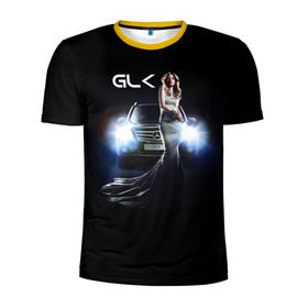 Мужская футболка 3D спортивная с принтом Mersedes GLK в Санкт-Петербурге, 100% полиэстер с улучшенными характеристиками | приталенный силуэт, круглая горловина, широкие плечи, сужается к линии бедра | glk | mersedes | автомобиль | девушка | мерседес