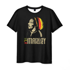 Мужская футболка 3D с принтом Bob Marley в Санкт-Петербурге, 100% полиэфир | прямой крой, круглый вырез горловины, длина до линии бедер | bob marley | боб марли | музыка | регги | ямайка