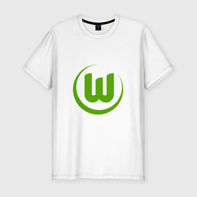 Мужская футболка премиум с принтом Вольфсбург в Санкт-Петербурге, 92% хлопок, 8% лайкра | приталенный силуэт, круглый вырез ворота, длина до линии бедра, короткий рукав | wolfsburg | футбол