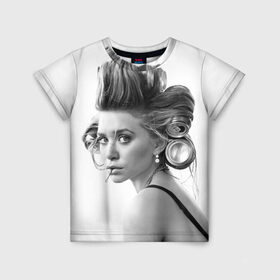Детская футболка 3D с принтом Ashley Olsen в Санкт-Петербурге, 100% гипоаллергенный полиэфир | прямой крой, круглый вырез горловины, длина до линии бедер, чуть спущенное плечо, ткань немного тянется | 