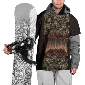 Накидка на куртку 3D с принтом Doom classik 2 в Санкт-Петербурге, 100% полиэстер |  | Тематика изображения на принте: заклепки | метал | череп