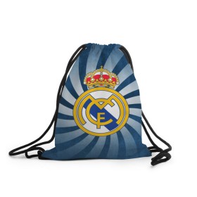 Рюкзак-мешок 3D с принтом Реал Мадрид в Санкт-Петербурге, 100% полиэстер | плотность ткани — 200 г/м2, размер — 35 х 45 см; лямки — толстые шнурки, застежка на шнуровке, без карманов и подкладки | real madrid | реал мадрид | футбол