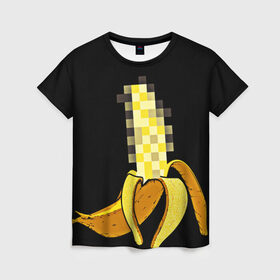 Женская футболка 3D с принтом Банан 18+ в Санкт-Петербурге, 100% полиэфир ( синтетическое хлопкоподобное полотно) | прямой крой, круглый вырез горловины, длина до линии бедер | банан | большой банан | ххх