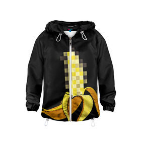 Детская ветровка 3D с принтом Банан 18+ в Санкт-Петербурге, 100% полиэстер | подол и капюшон оформлены резинкой с фиксаторами, по бокам два кармана без застежек, один потайной карман на груди | банан | большой банан | ххх