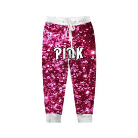 Детские брюки 3D с принтом Pink в Санкт-Петербурге, 100% полиэстер | манжеты по низу, эластичный пояс регулируется шнурком, по бокам два кармана без застежек, внутренняя часть кармана из мелкой сетки | pink | гламур | девушка | розовый